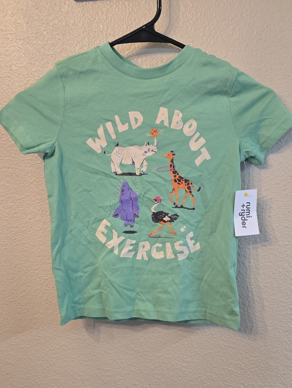 Kids' Mint Green Graphic Tee - Wild About Exercise